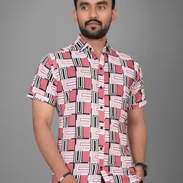 Metronaut Men Regular Fit Spread Collar Geometric Printed Casual Shirt-image-52