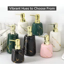 UMAI Green & Gold-Toned 2 piece Abstract Ceramic Soap Dispenser image 4