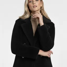 bebe Lapel Collar Faux Fur Trim Tailored Jacket-picture-37