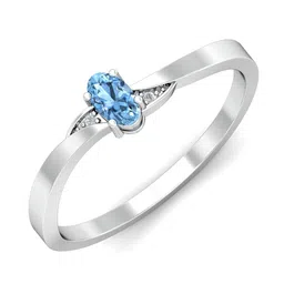 KUBERBOX Elptica 18KT White Diamond-Studded Aquamarine Ring- 1.89gm-image-95