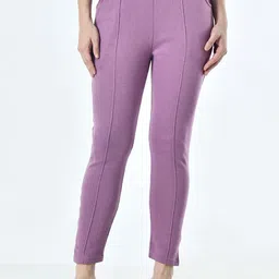 BAESD Women Relaxed Straight Leg High-Rise Pleated Trousers-image-3