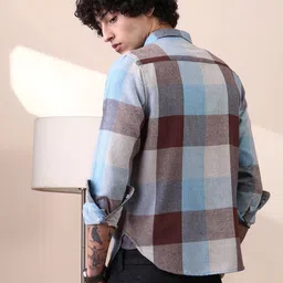 Campus Sutra Men Comfort Multi Stripes Checked Casual Shirt image 4