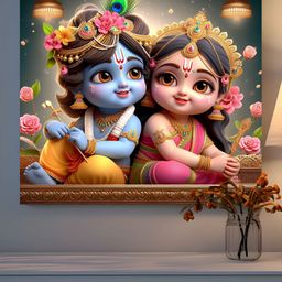 SAF Blue & Pink 1 Piece Wood Religious Wall Paintings-picture-11