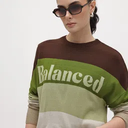 The Roadster Life Co. Acrylic Typography Striped Pullover-image-14