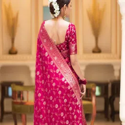 ZILVIRA Ethnic Motifs Woven Design Zari Banarasi Saree image 3