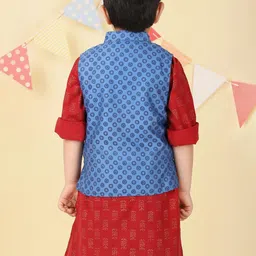 Fabindia Boys Printed Woven Nehru Jacket image 2