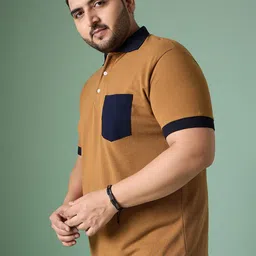 bigbanana Men Plus Size Polo Collar Anti Odour Pockets T-shirt image 2