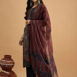 Anouk Women Ethnic Motifs Printed Regular Kurta with Palazzos & With Dupatta image 2