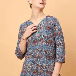 NEESH Floral Print Crepe Crop Top image 1