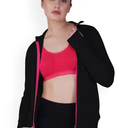 PALOMI Women Mock Collar Solid Lightweight Sporty Jacket-picture-11