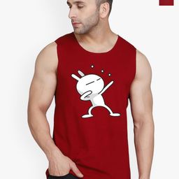 SLOWLORIS Men Pack Of 2 Bio-Wash Printed Scoop Neck Gym Vests-picture-20