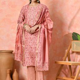 Sangria Women Geometric Printed Kurta with Trousers & Dupatta-picture-22