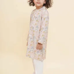 Sethukrishna Boys Floral Printed Mandarin Collar Kurta With Pyjamas image 5