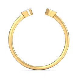 kuberbox KUBERBOX18KT Gold Diamond Studded Open Ring - 1.75 gm image 2