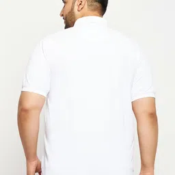 AUXAMIS Men Polo Collar Drop-Shoulder Sleeves Applique T-shirt image 4