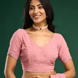 kasee Ethnic Motifs Embroidered Pure Georgette Saree image 4