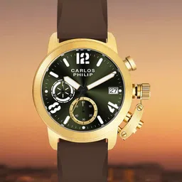 CARLOS PHILIP Men Printed Dial & Straps Analogue Chronograph Watch Terra Limited Edition -3 image 2