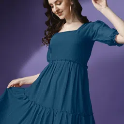 Jash Creation Bell Sleeve Applique Georgette Fit & Flare Maxi Dress image 2