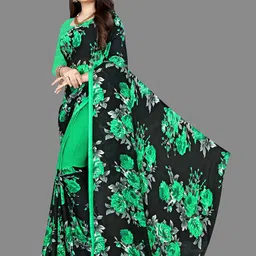 Moda Rapido Floral Poly Georgette Saree image 3