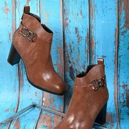 Ronnie Grey Women Block Heeled Regular Boots-picture-14