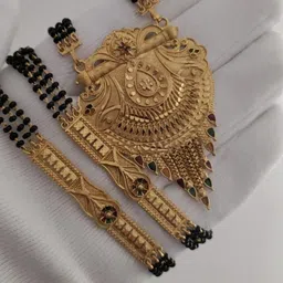 MADHURAM FASHION Gold-Plated Brass Artificial Stones and Beads Mangalsutra-picture-19