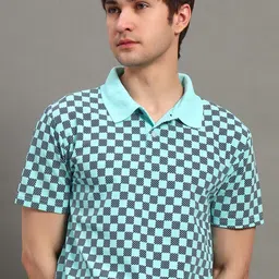 GET GOLF Men Geometric Printed Polo Collar Cotton T-shirt-picture-33
