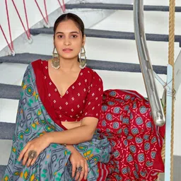 BEYOND ETHNIC Ethnic Motifs Printed Pure Cotton Saree image 3