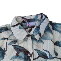 BAESD Floral Print Roll-Up Sleeves Shirt Style Top image 3