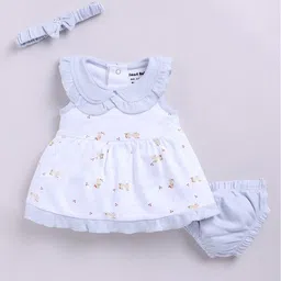 Smart Baby Girls Conversational Printed Round Neck Sleeveless Cotton Fit and Flare Dress-image-64