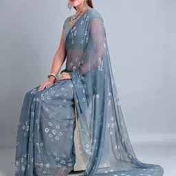 TRAQUILA Bandhani Poly Chiffon Bandhani Saree image 2