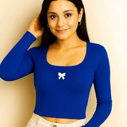 TRENDY ERA Women Ribbed Long Sleeves Fitted Crop Top-picture-15