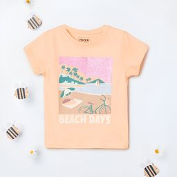 max Girls Graphic Printed Round Neck Cotton T-shirt-image-114