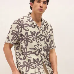 THE BEAR HOUSE Men Relaxed Fit Floral Printed Cuban Collar Casual Shirt-picture-26