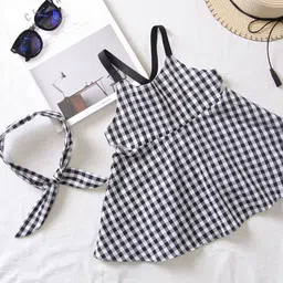 LULU & SKY Checked A-Line Dress image 4