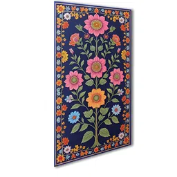 nestroots Blue & Pink 4 Pieces Floral Printed Canvas Wall Art image 3