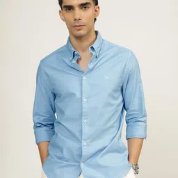 Andamen Men Premium Button-Down Collar Solid Cotton Slim Fit Casual Shirt image 1