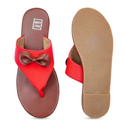 POSTCARD Women Brown Solid Synthetic Casual Core Flats With Bows image 5