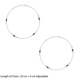 GIVA 925 Silver-Plated Artificial Beads Beaded Dawn Glow SingleAnklet image 2
