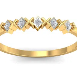 KUBERBOX Two-Toned 18KT Gold Diamond-Studded Ring 1.62 gm image 4