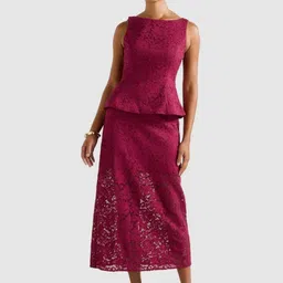 Forever New Self-Designed Mid-Rise Lace Frills A-Line Midi Skirt image 4