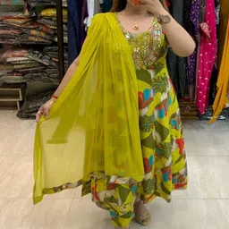 Sdc Collections Printed Sequinned Sequinned Anarkali Kurti image 3