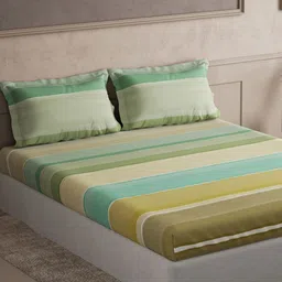 DDecor Striped Bedsheet With 2 Pillow Covers image 2