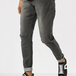 BuaGi Collection Men Regular Fit Mid-Rise Slash Knee Light Fade Jeans-image-96