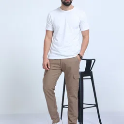 NEVER NEUD Men Relaxed Cargos Trousers image 2