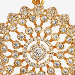 Kushal's Fashion Jewellery Gold-Plated Contemporary Zircon Studded Pendant image 2