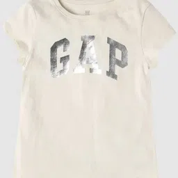 GAP Girls Foil Logo Printed Crew Neck Pure Cotton T-Shirt-image-12