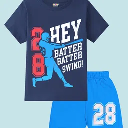 KUCHIPOO Boys Pack Of 2 Printed Round Neck T-Shirt With Shorts image 3