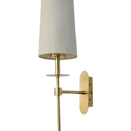 Fos Lighting Gold-Toned & White Printed Frustum Shaped Metal Wall Lamp image 3