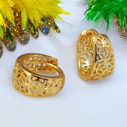 SHREE KRISHNA SHOPPING Unisex Gold-Plated Brass Earrings-picture-29