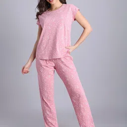 Zivame Women Printed T-shirt With Pyjamas Night suit-image-27